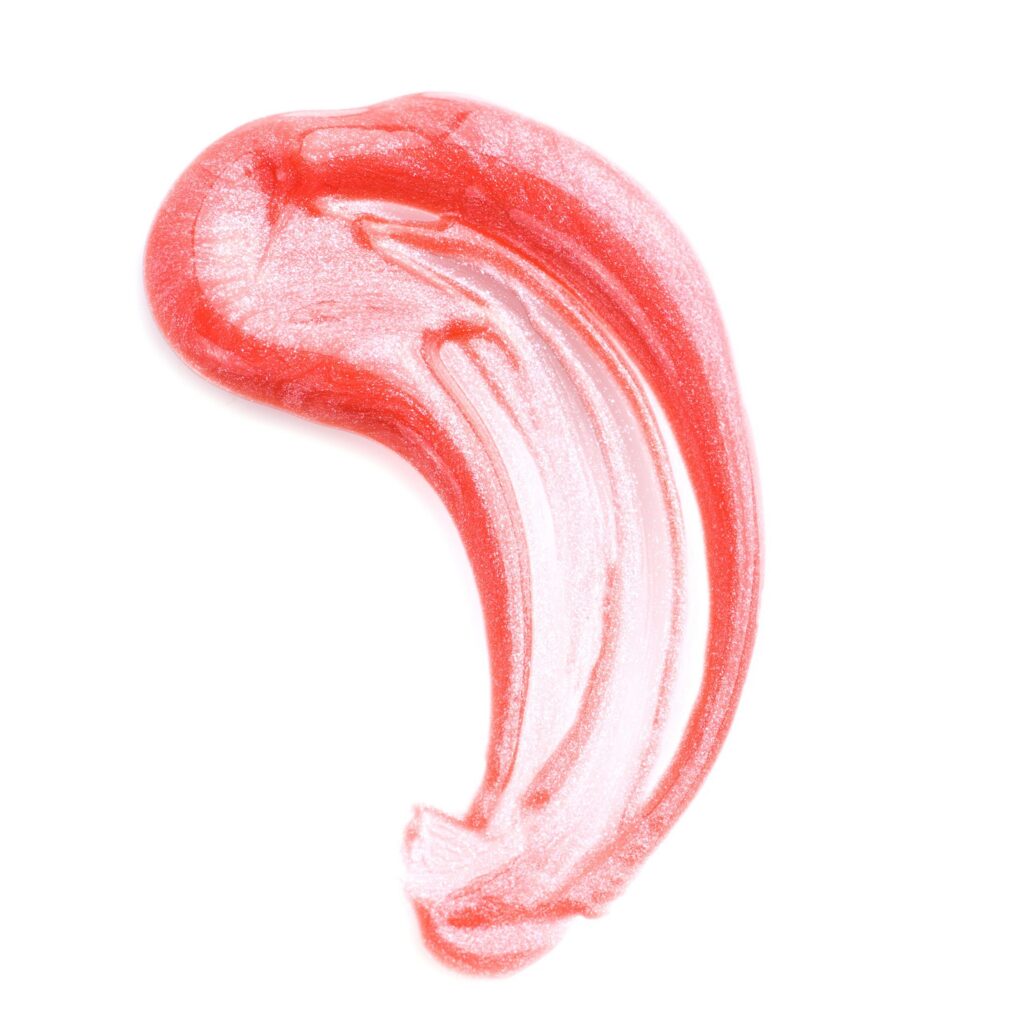 Smears of lipgloss